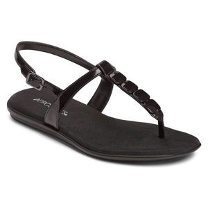Aerosoles Chlocktower Sandals in Black Patent